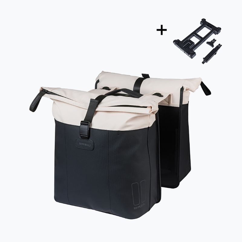 Geantă de bicicletă Basil Vive Double Pannier Bag MIK 35 l off white/black 2