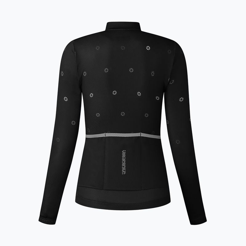 Tricou de ciclism pentru femei Shimano Kaede Printed Jersey LS negru PCWJSPWUE12WL0114 2