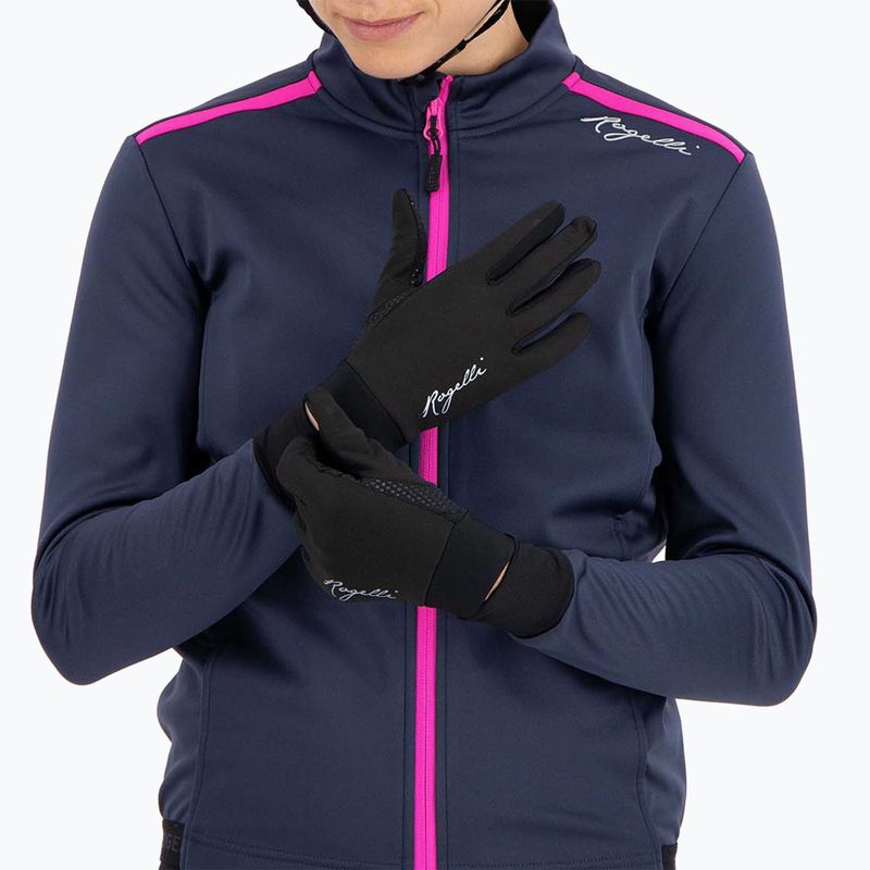 Mănuși de ciclism pentru femei Rogelli Laval Mid Season LW Windproof black 7