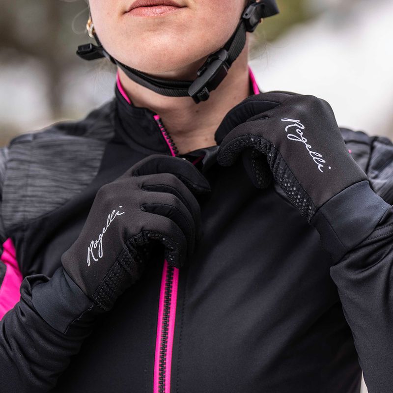 Mănuși de ciclism pentru femei Rogelli Laval Mid Season LW Windproof black 8
