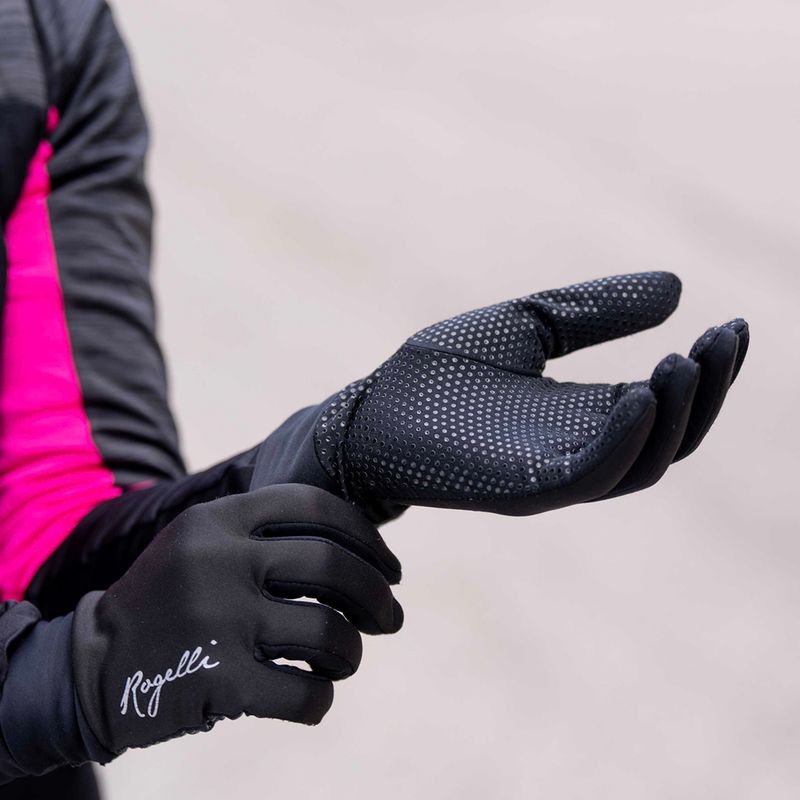 Mănuși de ciclism pentru femei Rogelli Laval Mid Season LW Windproof black 9