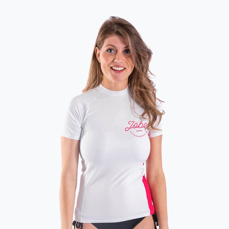 UPF 30+ pentru femei JOBE Rashguard SS alb 544120002