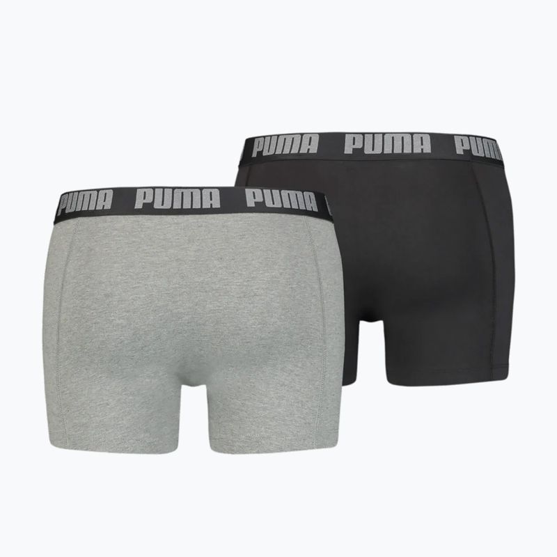Boxeri pentru bărbați PUMA Basic 2 pary dark grey melange/black 2