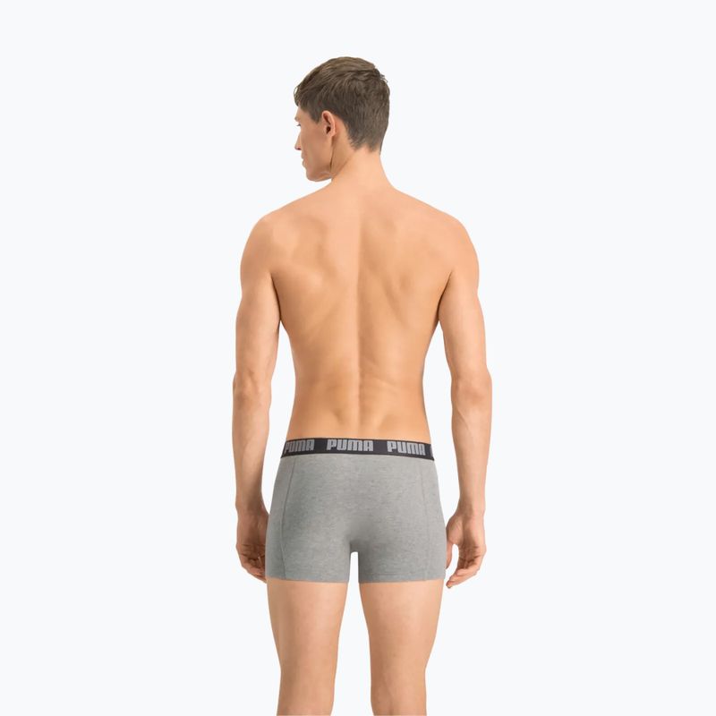 Boxeri pentru bărbați PUMA Basic 2 pary dark grey melange/black