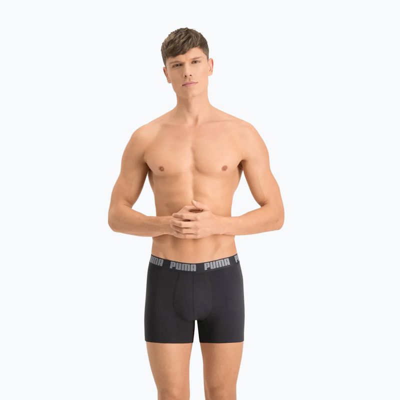 Boxeri pentru bărbați PUMA Basic 2 pary dark grey melange/black