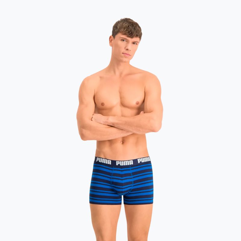 Boxeri pentru bărbați PUMA Heritage Stripe 2szt blue