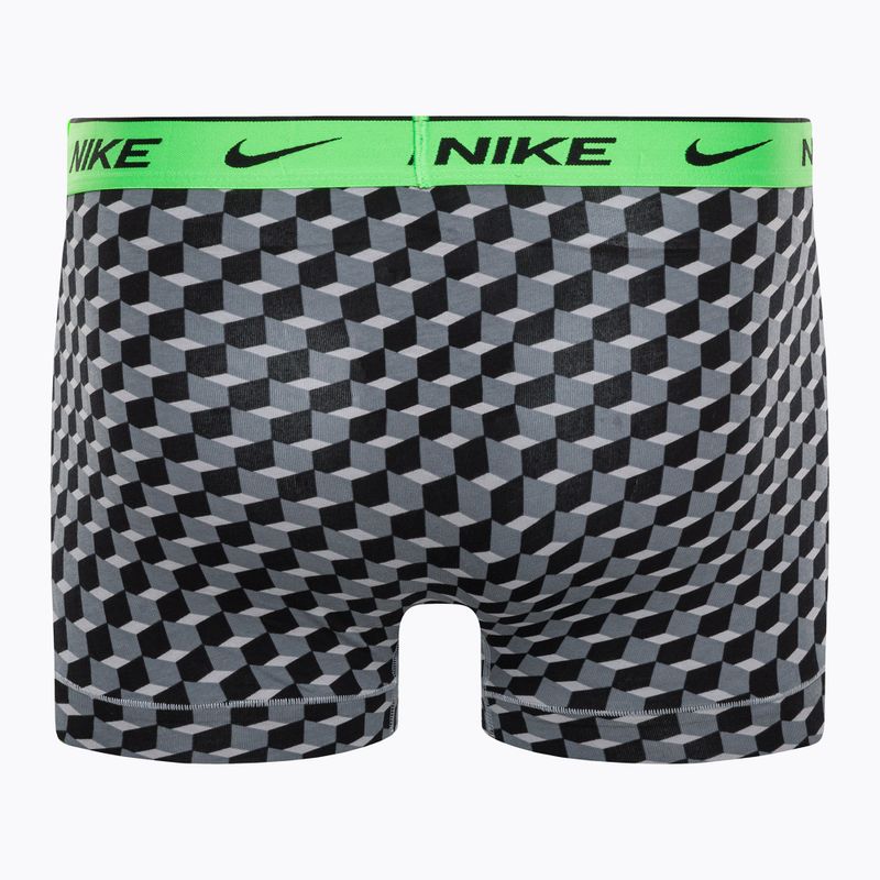 Boxeri pentru bărbați Nike Everyday Cotton Stretch Trunk 3Pk BAU BAU imprimeu geo block/cool grey/negru 3