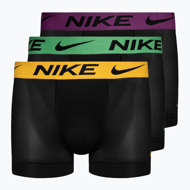 Boxeri pentru bărbați Nike Dri-FIT Cotton Trunk 3 pary fuxia/yellow/turquoise