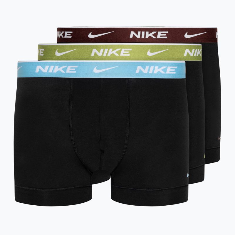 Boxeri pentru bărbați Nike Everyday Cotton Stretch Trunk 3 pary black/pear/aquarius/cark team red