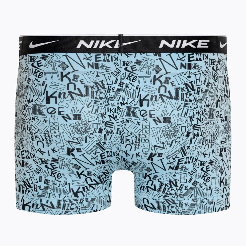 Boxeri pentru bărbați Nike Everyday Cotton Stretch Trunk 3 pary aquarius blue lg print/grey/uni red 3