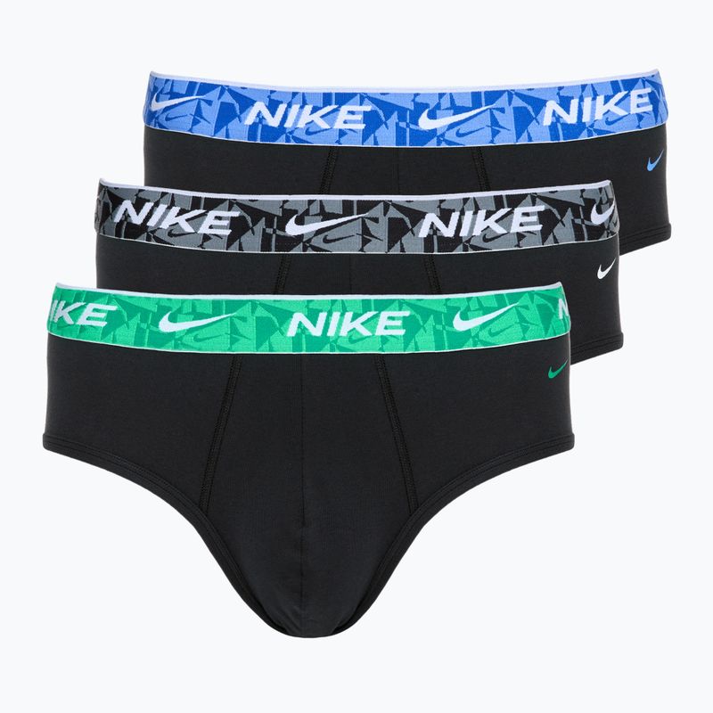 Slip pentru bărbați Nike Everyday Cotton Stretch Brief 3 pary black/green/black