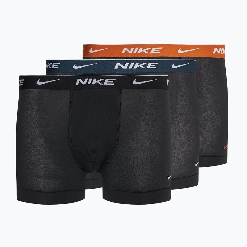 Boxeri pentru bărbați Nike Everyday Cotton Stretch Trunk 3 perechi  black/armory navy/black