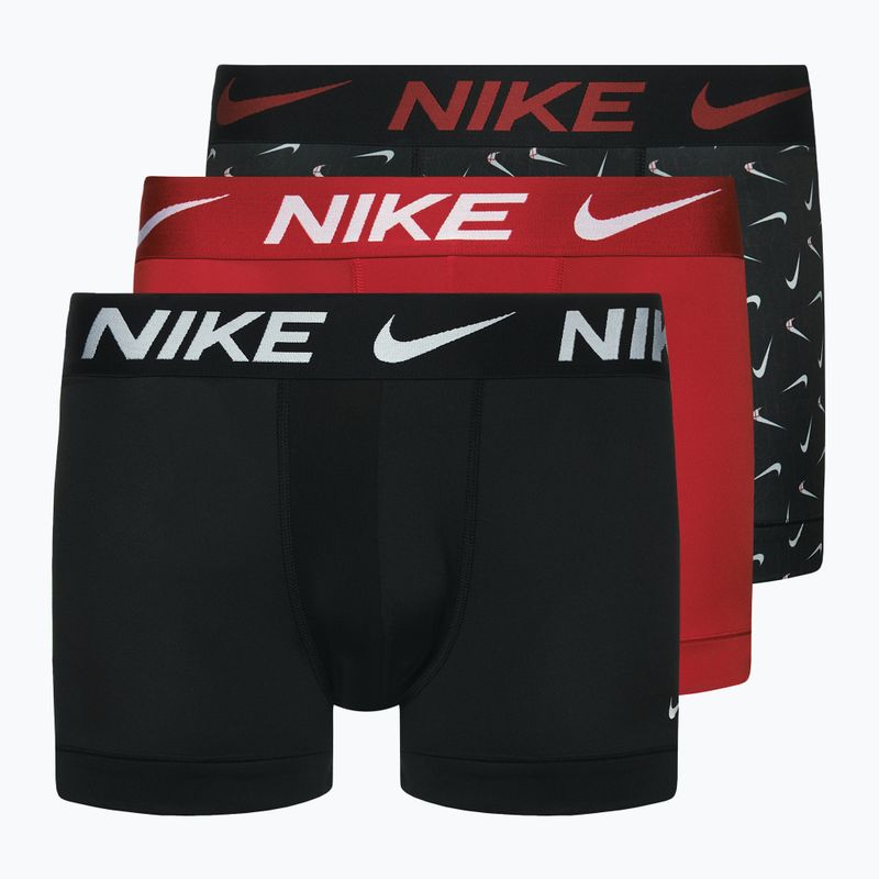 Boxeri pentru bărbați Nike Dri-Fit Essential 3 pary swoosh life print/uni red/black