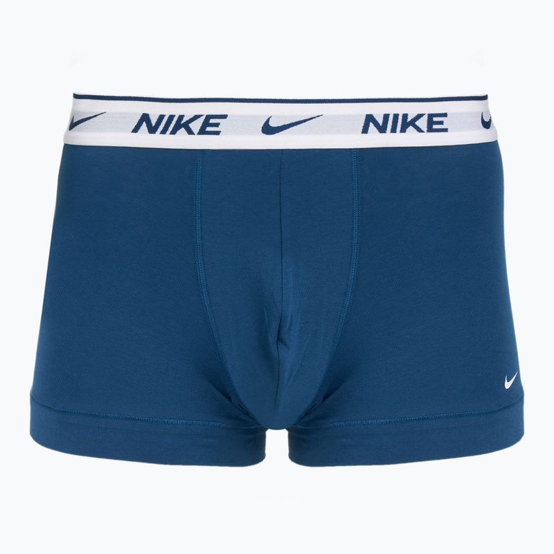 Boxeri pentru bărbați Nike Everyday Cotton Stretch Trunk 3 perechi light armry blue/blue force/white waistband 2