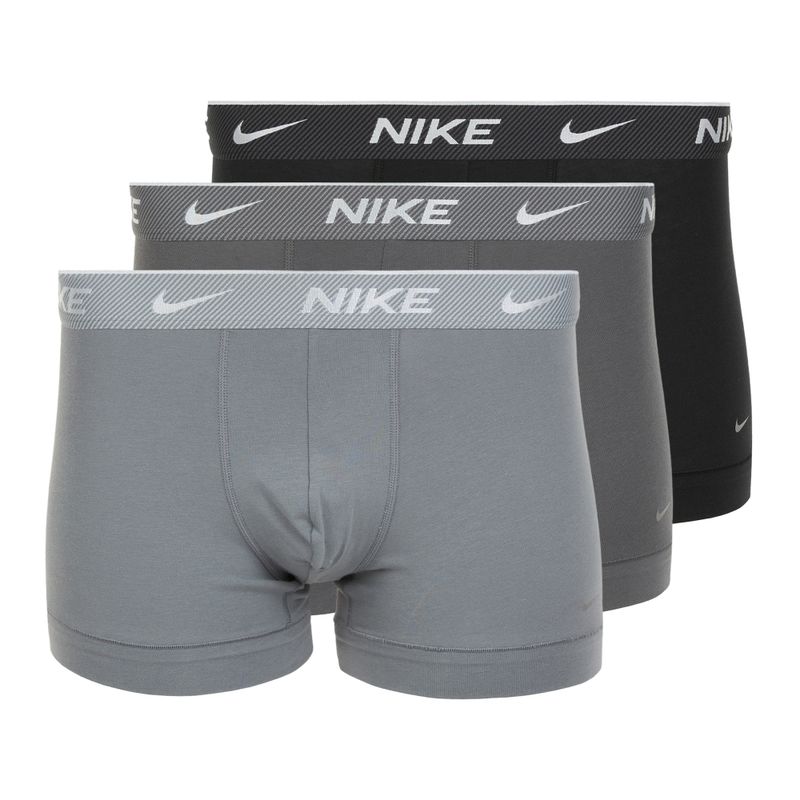 Boxeri pentru bărbați Nike Everyday Cotton Stretch Trunk 3 perechi black/iron gry/cool grey high shine textured wb