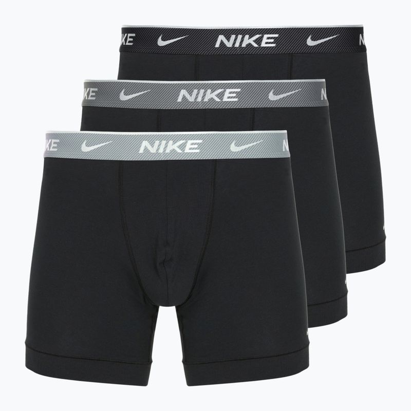 Boxeri pentru bărbați Nike Everyday Cotton Stretch 3 perechi bi bi/iron grey/clear grey high shine textured wb