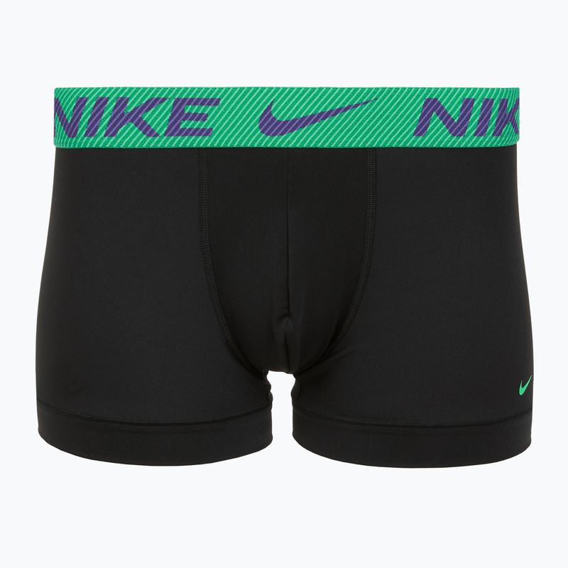 Boxeri pentru bărbați Nike Dri-Fit Essential Micro Trunk 3 pary black green shock/wild violet/black text wb 2