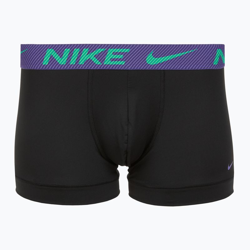 Boxeri pentru bărbați Nike Dri-Fit Essential Micro Trunk 3 pary black green shock/wild violet/black text wb 3