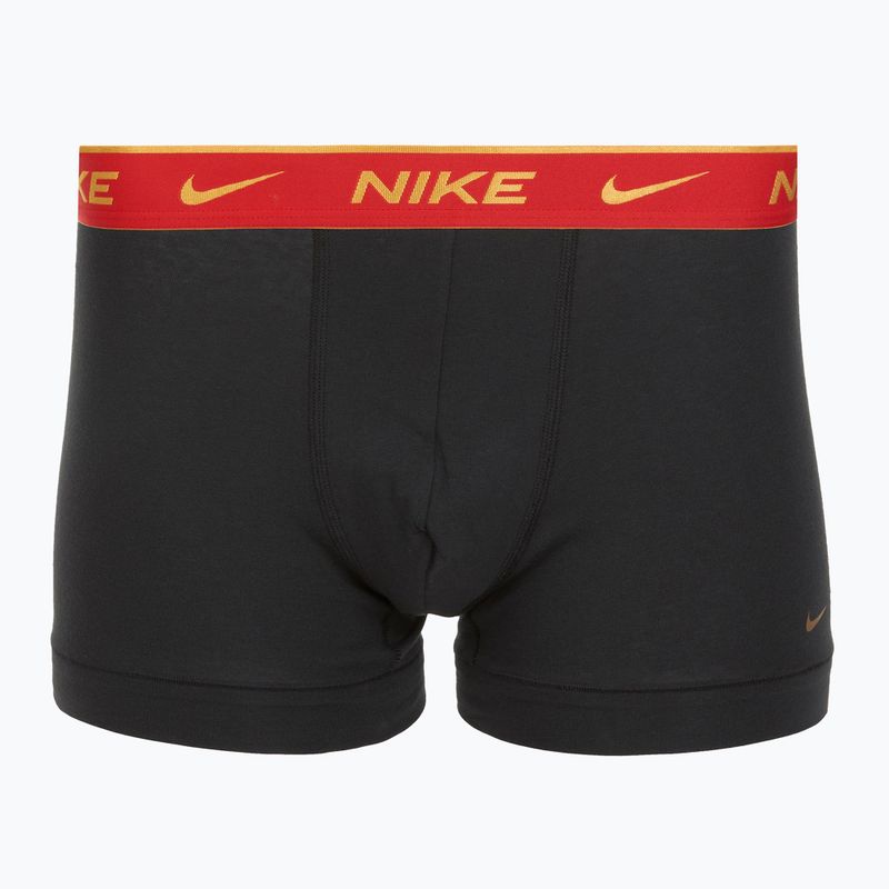 Boxeri pentru bărbați Nike Everyday Cotton Stretch Trunk 3 perechi blk/university red/wheat gold/black high shine wb 3