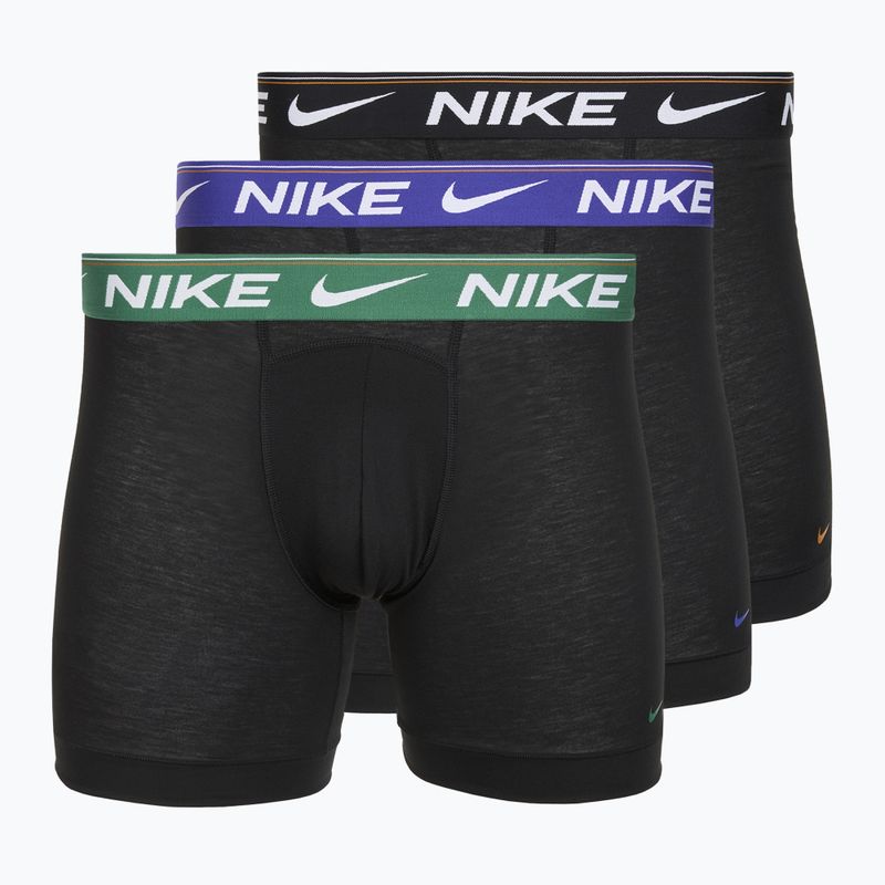 Boxeri pentru bărbați Nike Dri-FIT Ultra Comfort 3 perechi black evrgreen aura/deep night/black waistband