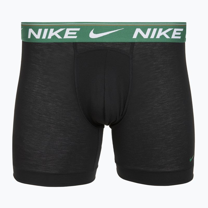 Boxeri pentru bărbați Nike Dri-FIT Ultra Comfort 3 perechi black evrgreen aura/deep night/black waistband 2