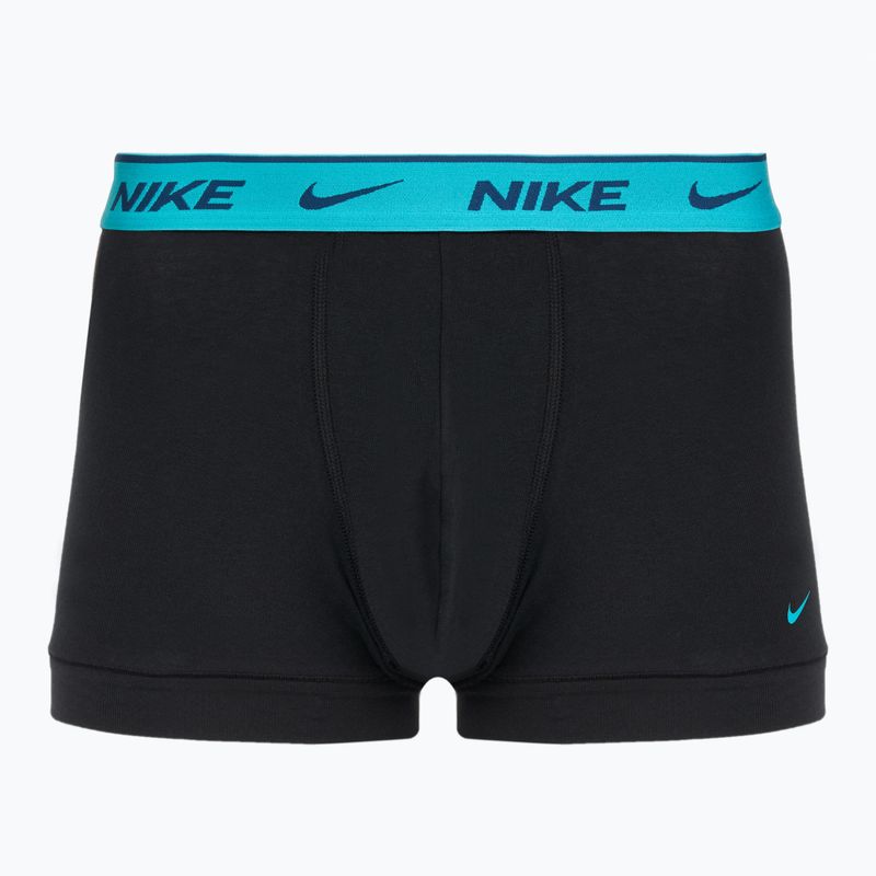 Boxeri pentru bărbați Nike Everyday Cotton Stretch Trunk 3 perechi black light amry blue/dusty cactus/black waistband 4