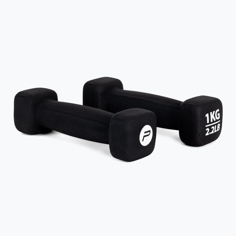 Gantere din neopren 1 kg Pure2Improve negru P2I201390