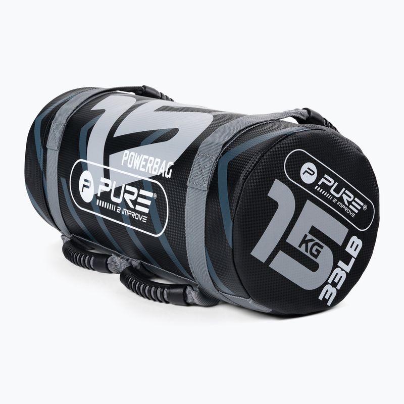 15 kg sac de box Pure2Improve Power Bag gri-negru P2I201730