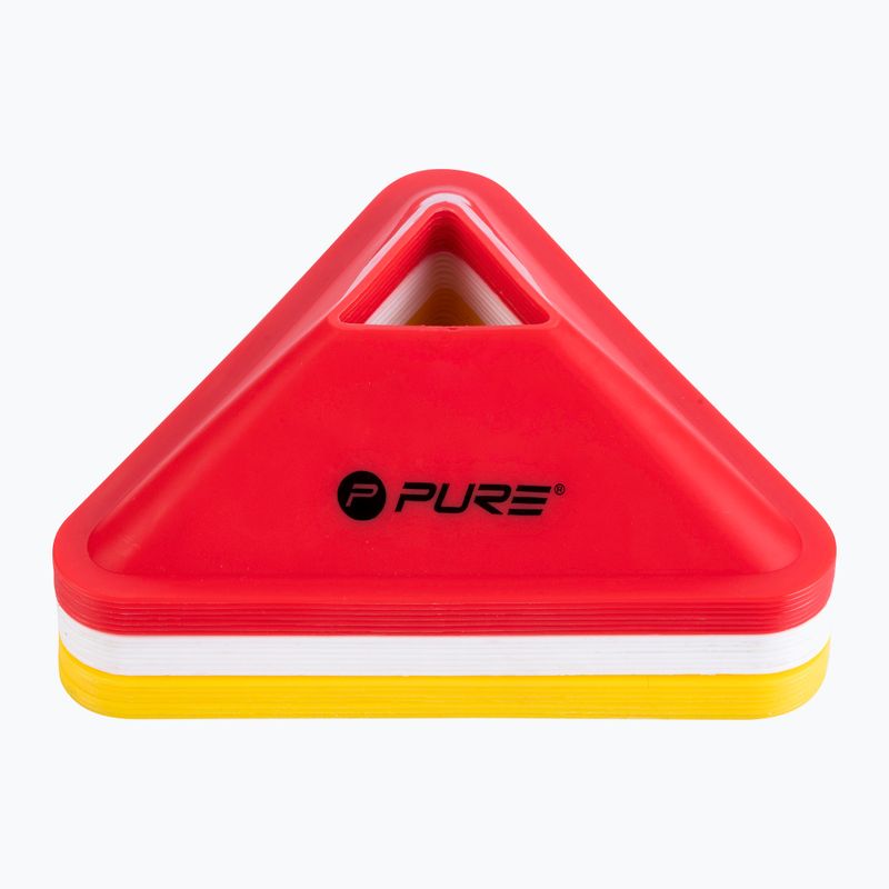 Conuri de antrenament  Pure2Improve Triangle Cones Set 20 szt. white/red/yellow 2