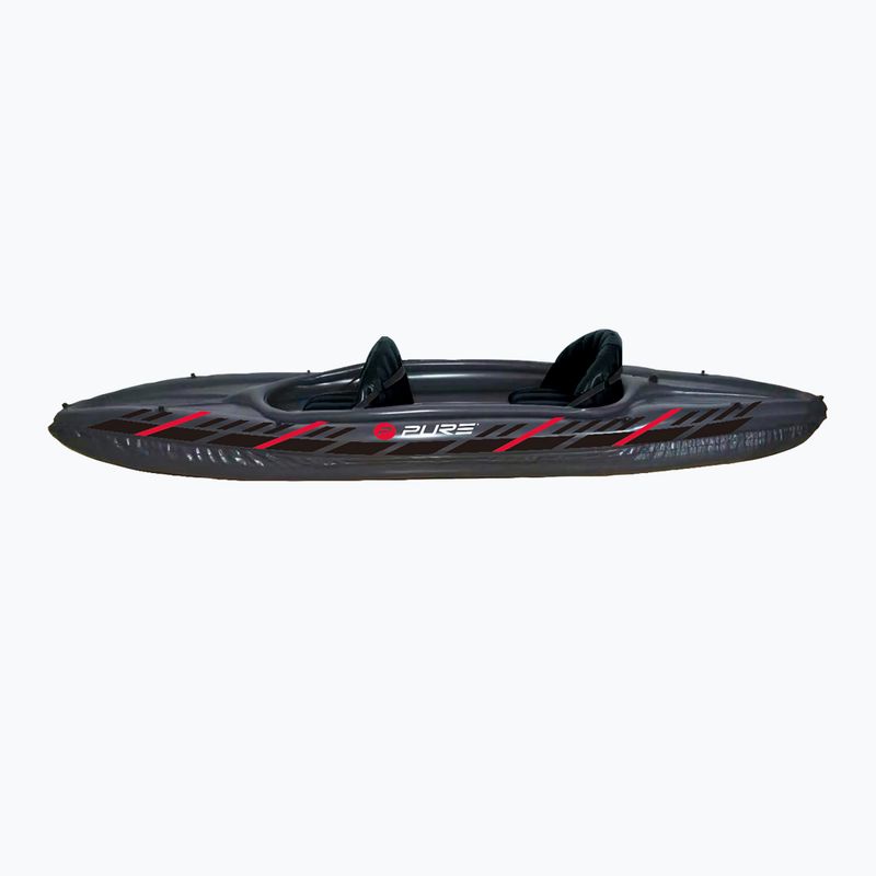 Pure4Fun XPRO Kayak 3.0 Caiac gonflabil de înaltă presiune pentru 2 persoane, gri P4F150130