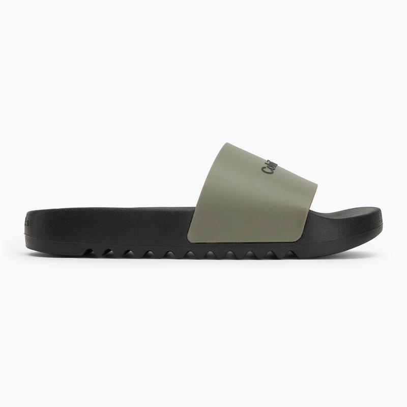 Papuci pentru bărbați Calvin Klein HM0HM01063 Chuncky Pool Slide Rub Smokey Olive/Black 2