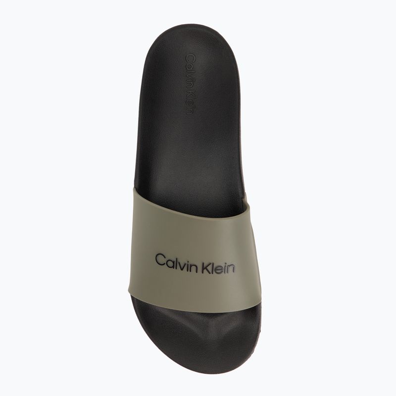 Papuci pentru bărbați Calvin Klein HM0HM01063 Chuncky Pool Slide Rub Smokey Olive/Black 5