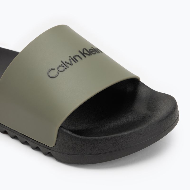 Papuci pentru bărbați Calvin Klein HM0HM01063 Chuncky Pool Slide Rub Smokey Olive/Black 7
