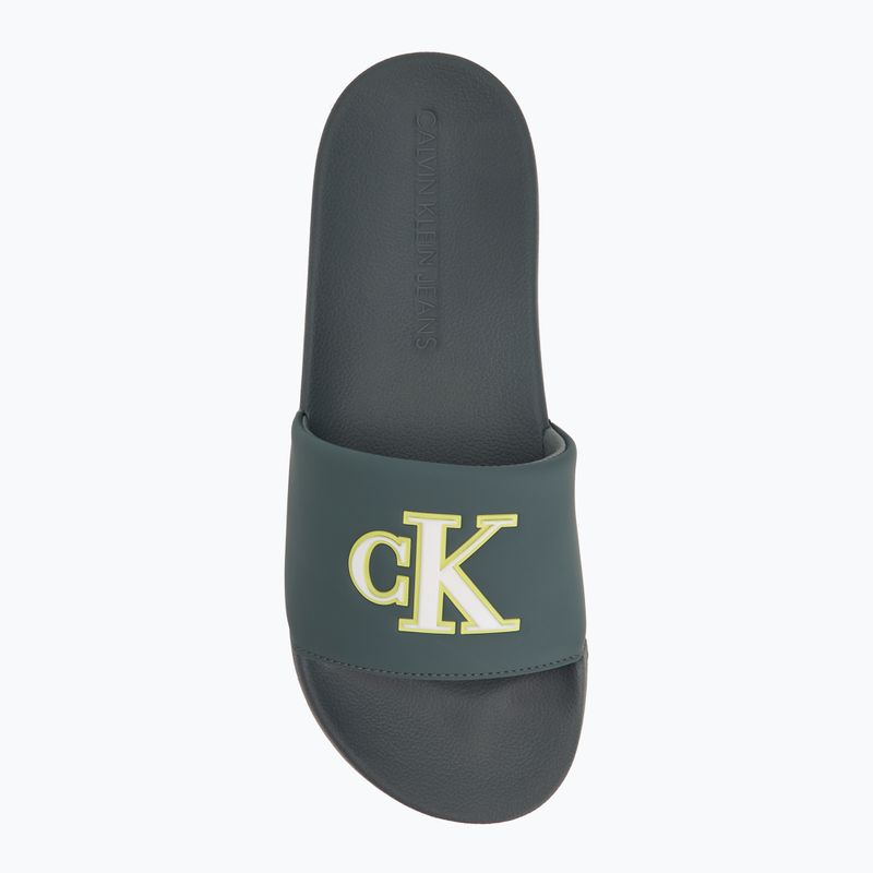 Papuci pentru bărbați Calvin Klein YM0YM01281 Jelly Mono PU Seaside Aqua/White 5