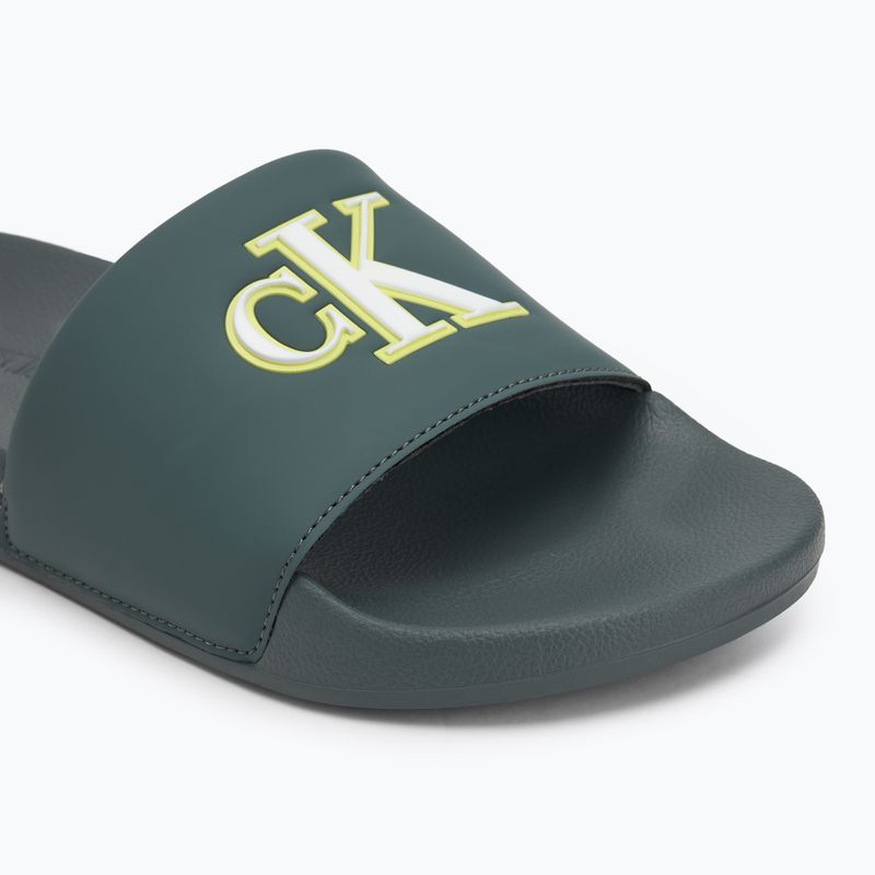 Papuci pentru bărbați Calvin Klein YM0YM01281 Jelly Mono PU Seaside Aqua/White 7