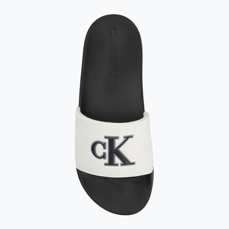 Papuci pentru bărbați Calvin Klein YM0YM01281 Jelly Mono PU Bright White/Black 5