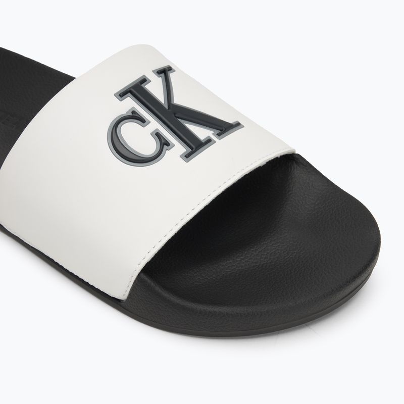 Papuci pentru bărbați Calvin Klein YM0YM01281 Jelly Mono PU Bright White/Black 7