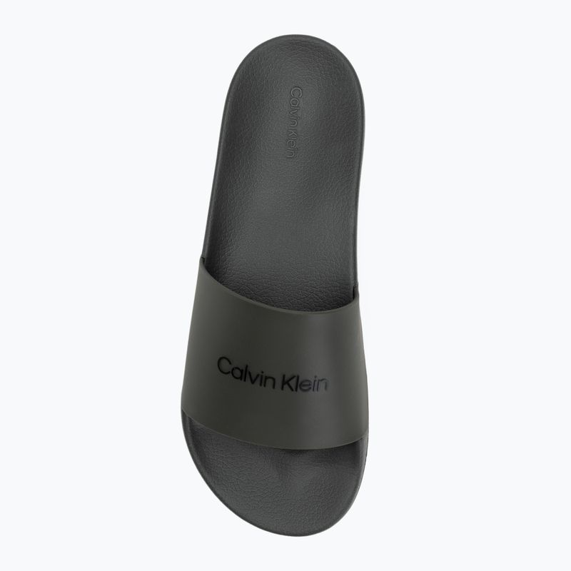 Papuci pentru bărbați Calvin Klein HM0HM00455 Pool Slide Rubber dark olive 5