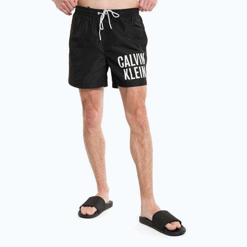 Pantaloni scurți de baie bărbați Calvin Klein Medium cu cordon negru