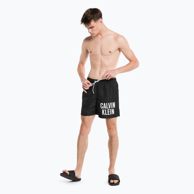 Pantaloni scurți de baie bărbați Calvin Klein Medium cu cordon negru