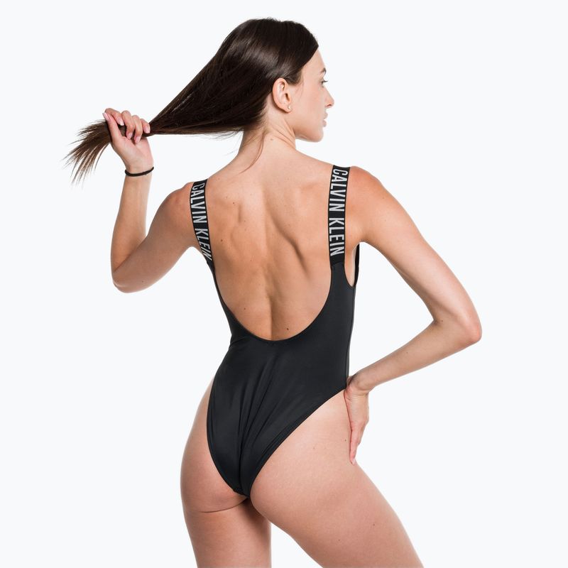 Costum de baie Calvin Klein Scoop Back One Piece pentru femei, negru 3