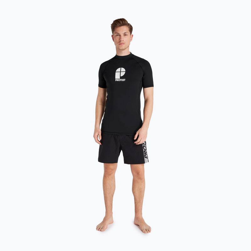Tricou de antrenament pentru bărbați Protest Prtcater rashguard SS negru P7797200 2