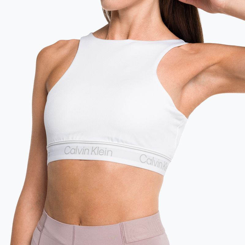 Sutien de fitness Calvin Klein Medium Support YAF alb strălucitor 4