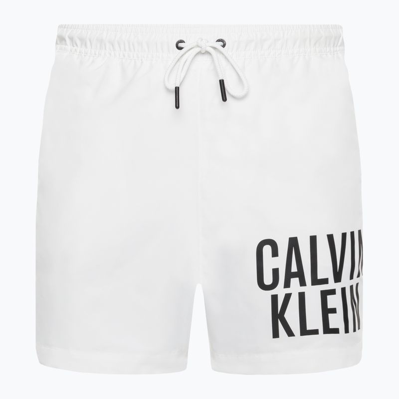 Bărbați Calvin Klein Medium Pantaloni scurți de înot cu cordon, alb