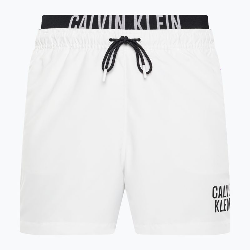 Pantaloni scurți de înot pentru bărbați Calvin Klein Medium Double Waistband alb