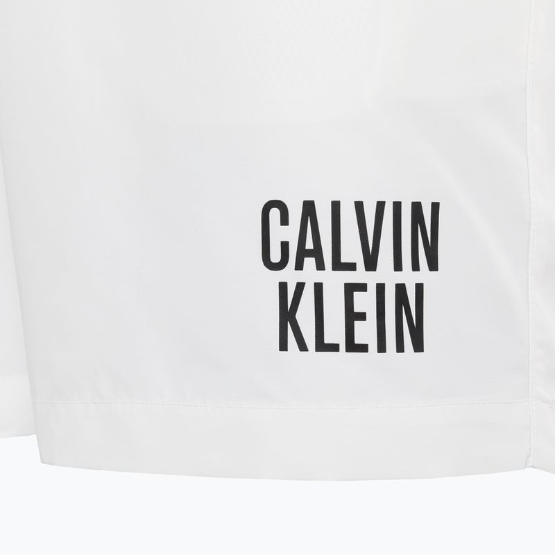 Pantaloni scurți de înot pentru bărbați Calvin Klein Medium Double Waistband alb 3