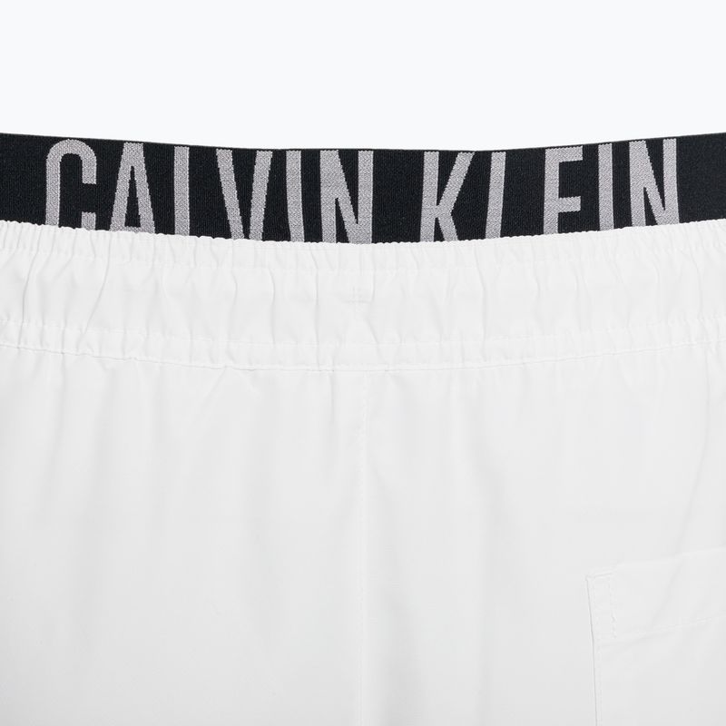 Pantaloni scurți de înot pentru bărbați Calvin Klein Medium Double Waistband alb 4