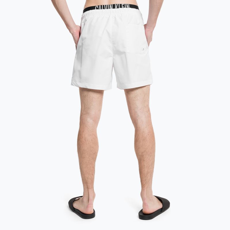 Pantaloni scurți de înot pentru bărbați Calvin Klein Medium Double Waistband alb 7