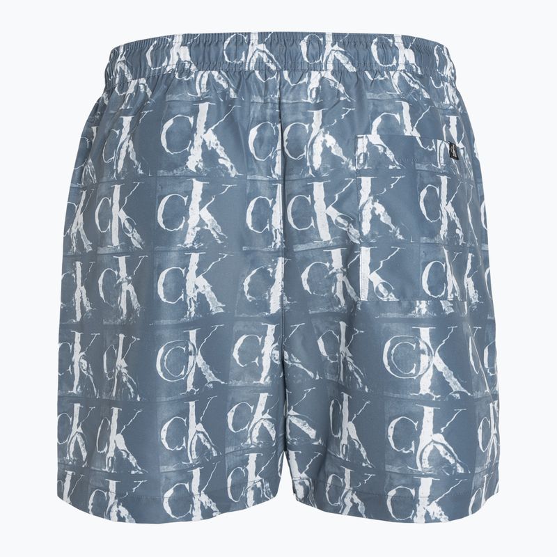 Pantaloni scurți de baie bărbați Calvin Klein Medium cu cordon imprimat albastru 2