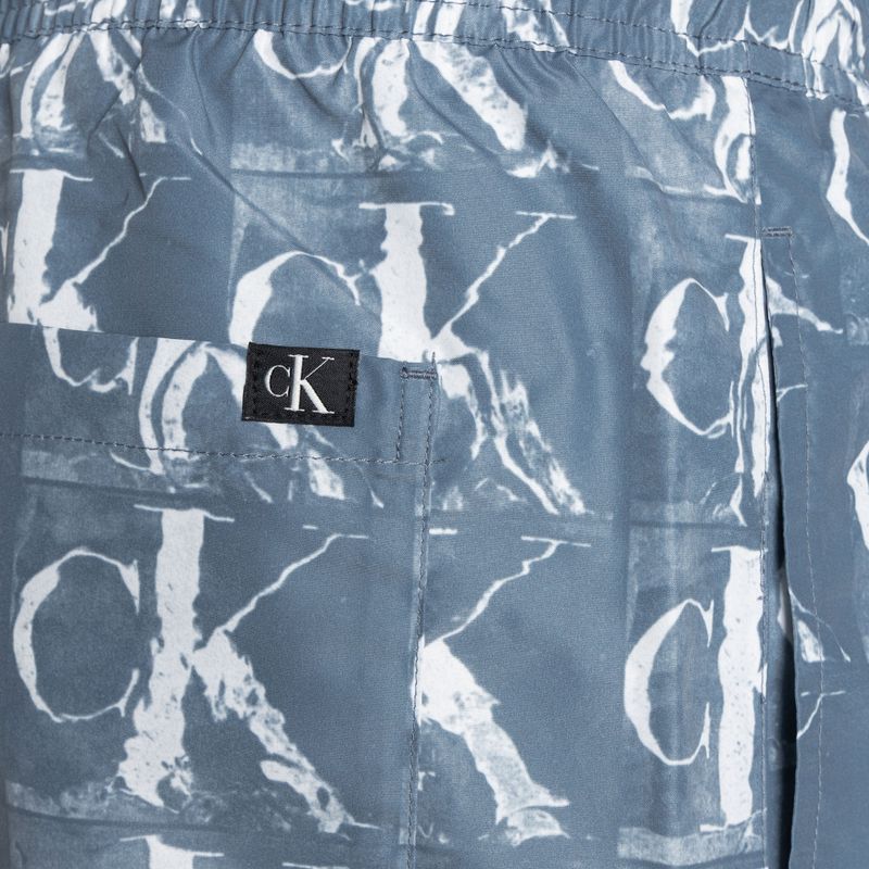 Pantaloni scurți de baie bărbați Calvin Klein Medium cu cordon imprimat albastru 4